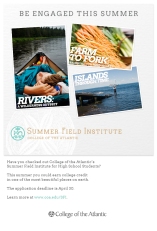Porcupine Design College of the Atlantic Admission Email Campaign Graphic